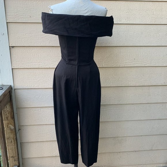 🔥SOLD🔥ET AL Vintage Retro Jumpsuit Off the Shoulder Black - Picture 3 of 8